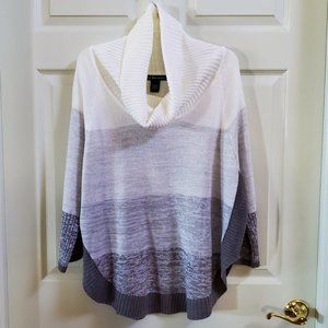 United States Sweaters Gray and White Cowl Neck Sweater NWOT